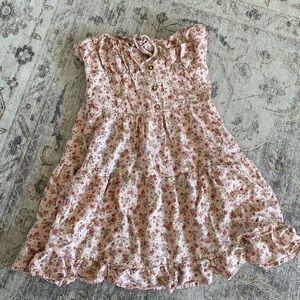 Aeropostale cottage core Pink Floral Smocked strapless Sundress
